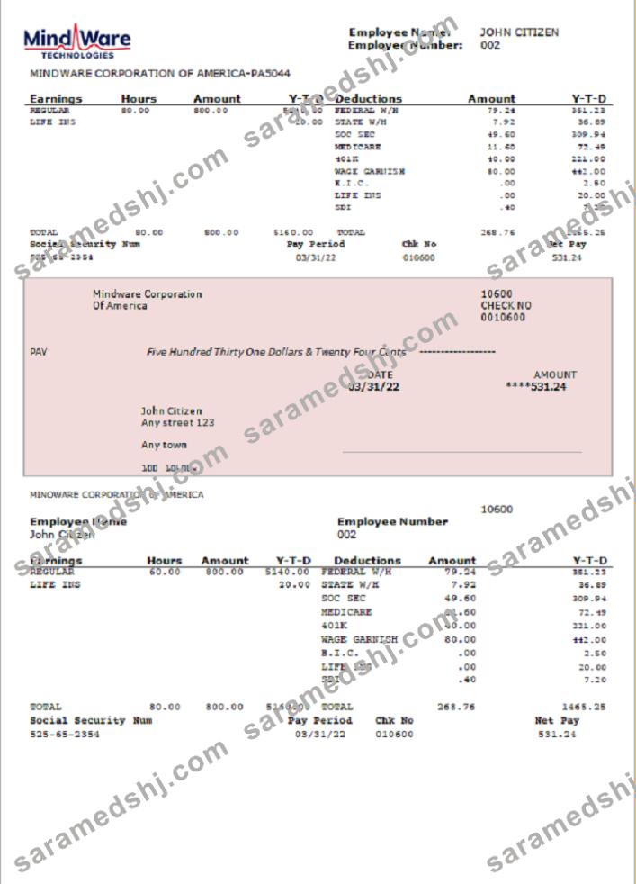 USA software company employee sheet